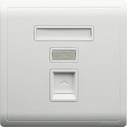 Schneider Electric Pieno, 2 Gang Shuttered Keystone Wallplate without module - E8231RJS White